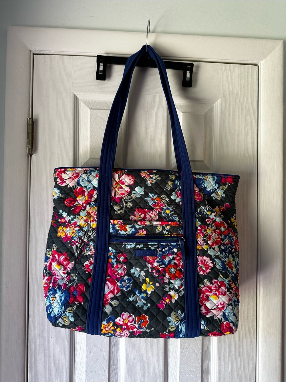 Vera Bradley Iconic Vera Tote Bag Pretty Posies Quilted Cotton Floral NWOT